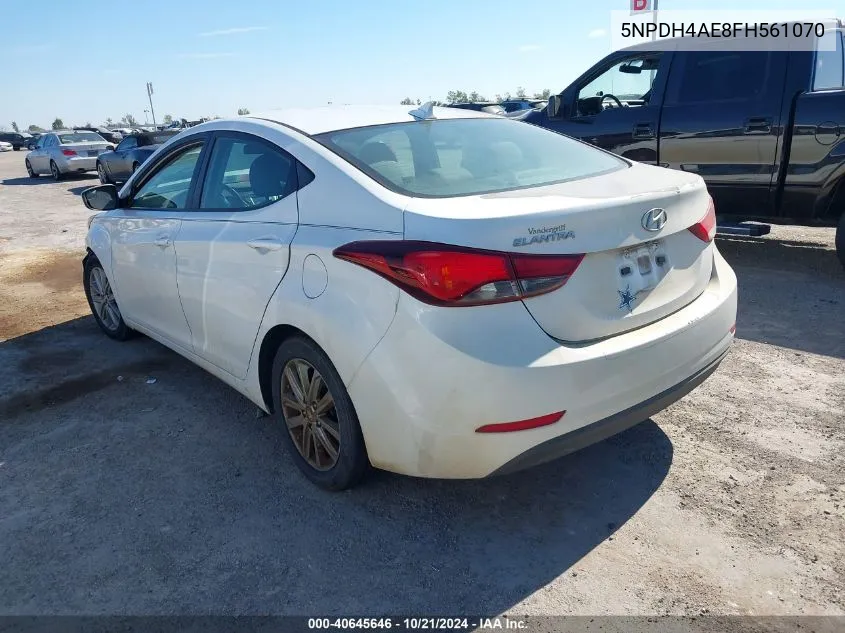 5NPDH4AE8FH561070 2015 Hyundai Elantra Se