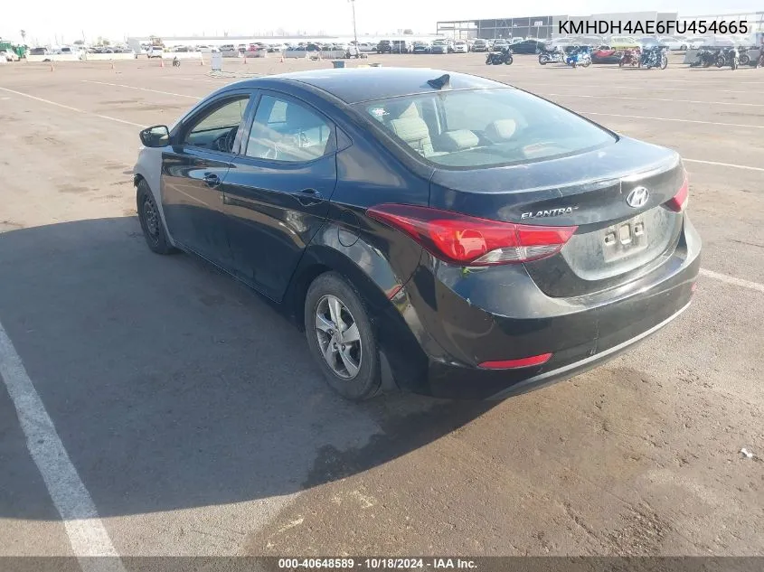 2015 Hyundai Elantra Se VIN: KMHDH4AE6FU454665 Lot: 40648589