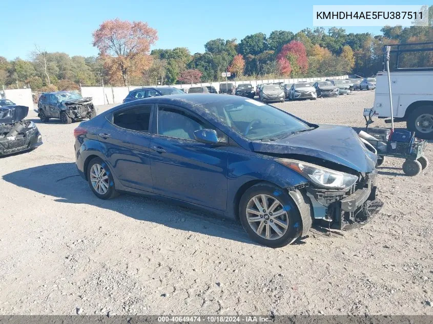 KMHDH4AE5FU387511 2015 Hyundai Elantra Se