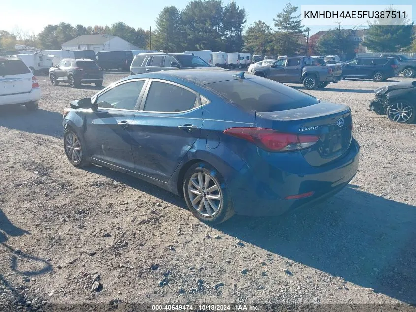 KMHDH4AE5FU387511 2015 Hyundai Elantra Se