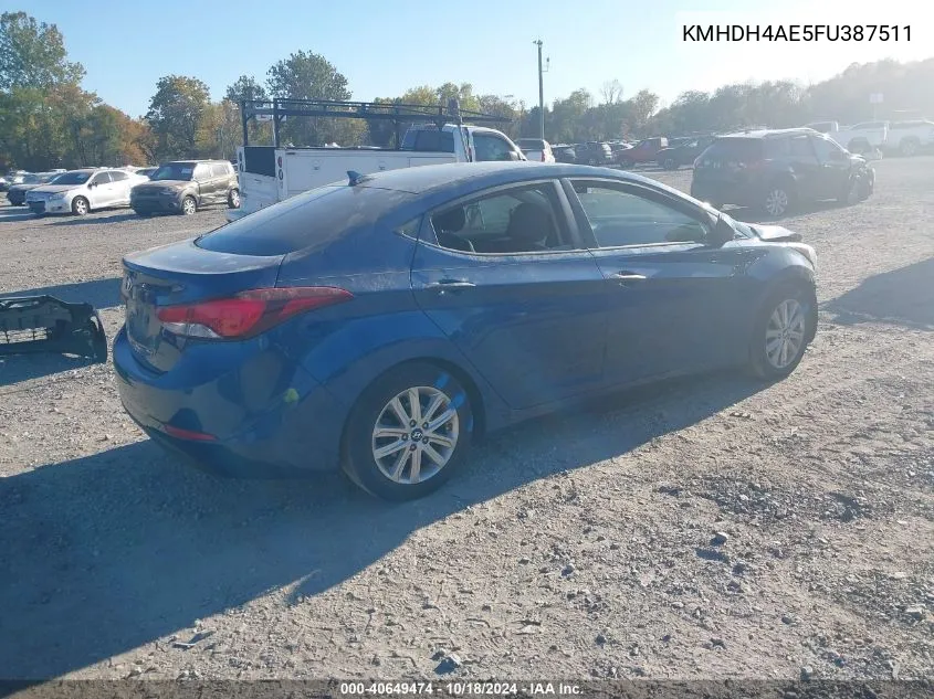 KMHDH4AE5FU387511 2015 Hyundai Elantra Se