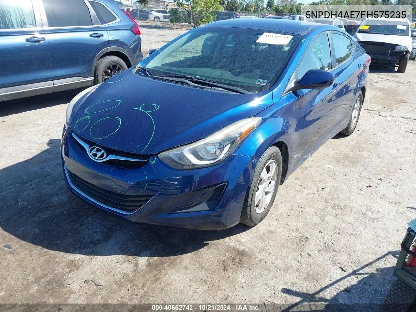 2015 Hyundai Elantra Se VIN: 5NPDH4AE7FH575235 Lot: 40652742