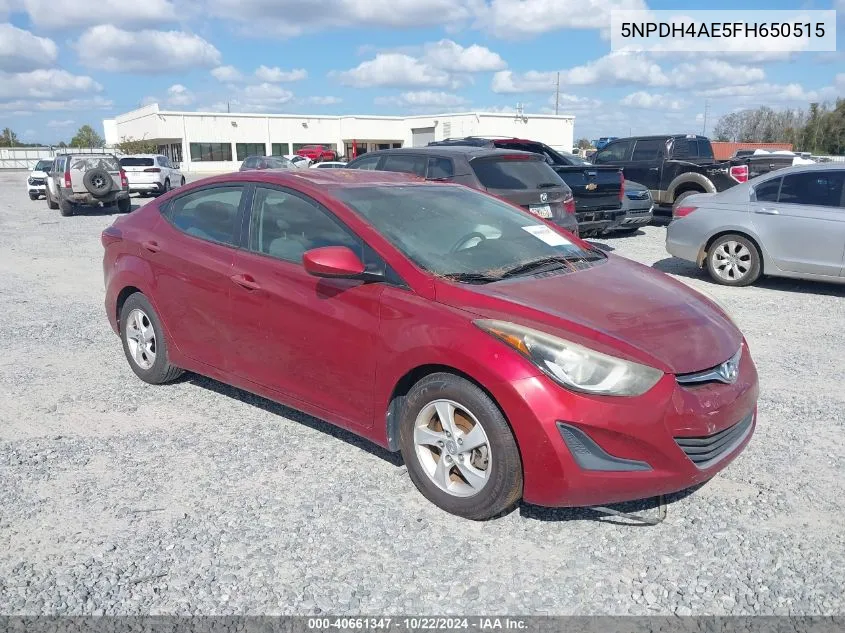 2015 Hyundai Elantra Se VIN: 5NPDH4AE5FH650515 Lot: 40661347