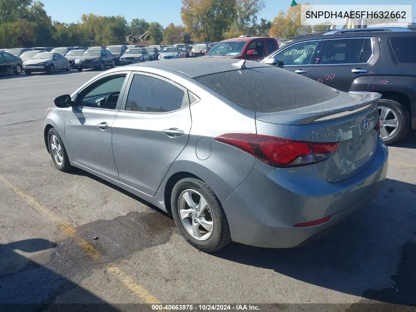 2015 Hyundai Elantra Se VIN: 5NPDH4AE5FH632662 Lot: 40663975