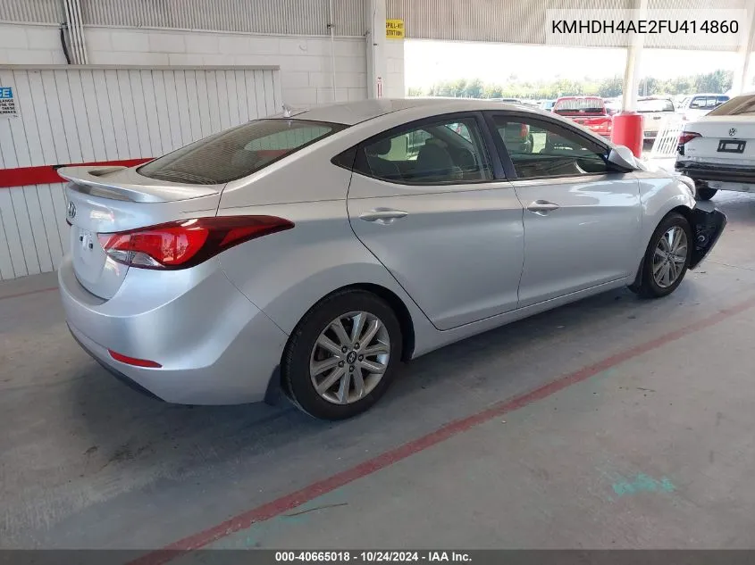 2015 Hyundai Elantra Se/Sport/Limited VIN: KMHDH4AE2FU414860 Lot: 40665018