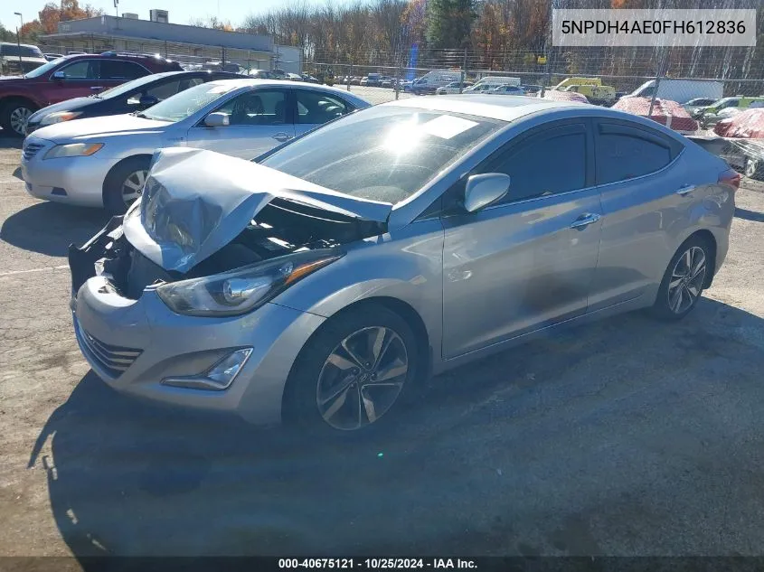 2015 Hyundai Elantra Limited VIN: 5NPDH4AE0FH612836 Lot: 40675121