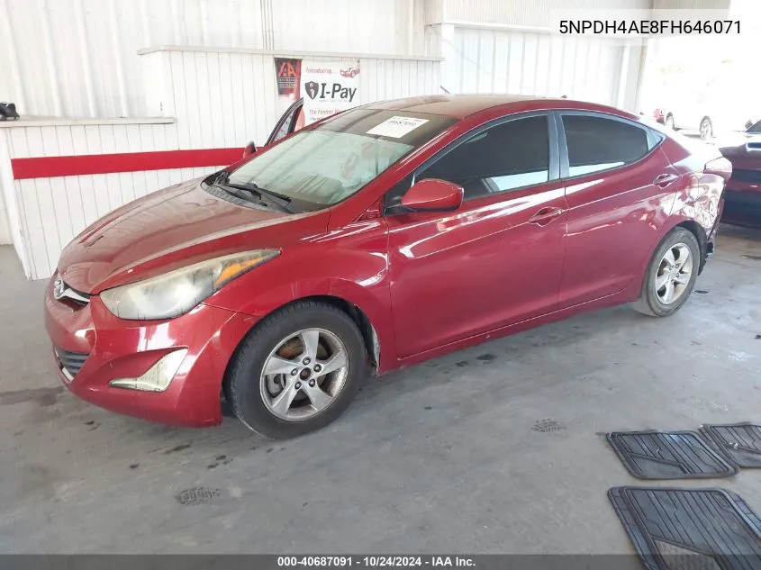 2015 Hyundai Elantra Se/Sport/Limited VIN: 5NPDH4AE8FH646071 Lot: 40687091