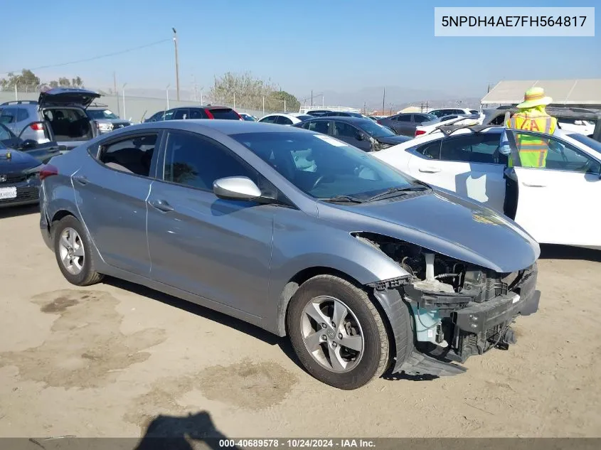 2015 Hyundai Elantra Se VIN: 5NPDH4AE7FH564817 Lot: 40689578