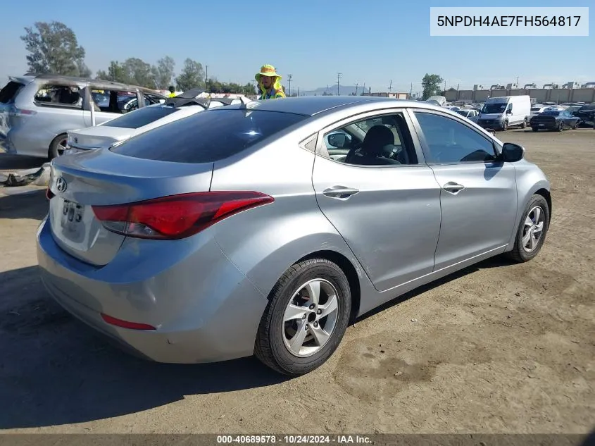 2015 Hyundai Elantra Se VIN: 5NPDH4AE7FH564817 Lot: 40689578