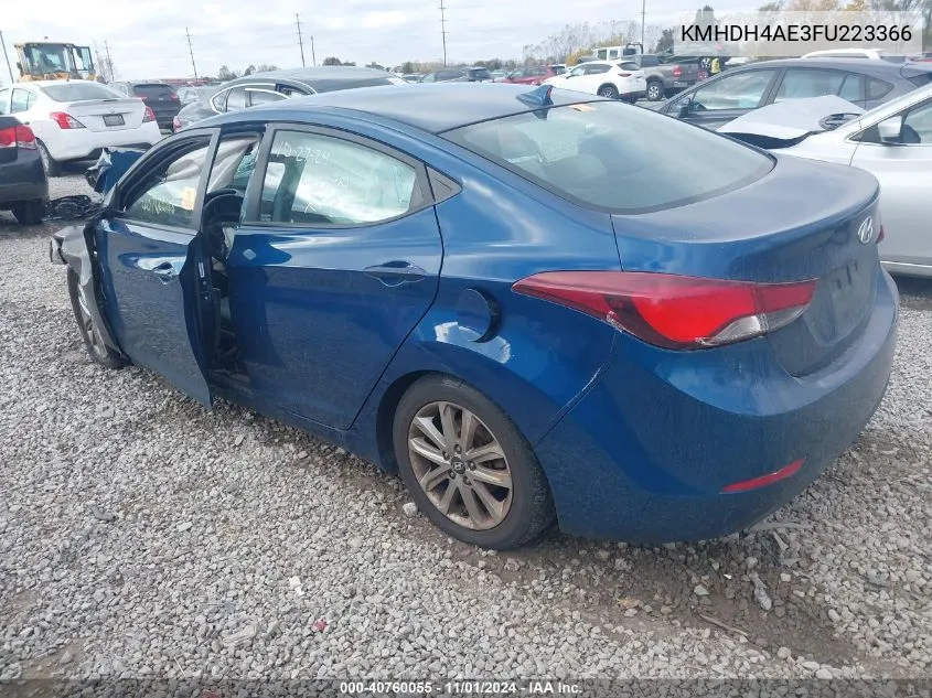 2015 Hyundai Elantra Se VIN: KMHDH4AE3FU223366 Lot: 40760055