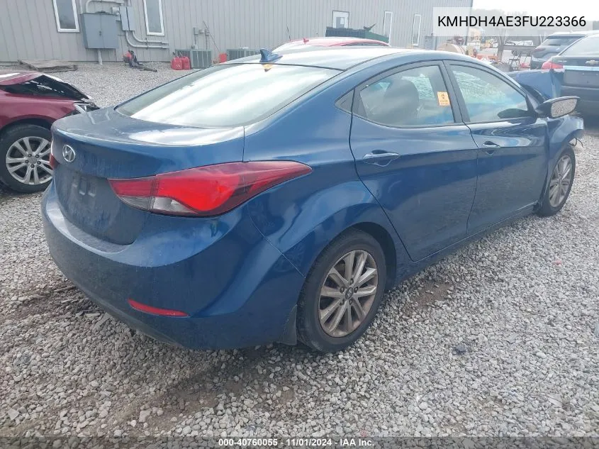 2015 Hyundai Elantra Se VIN: KMHDH4AE3FU223366 Lot: 40760055