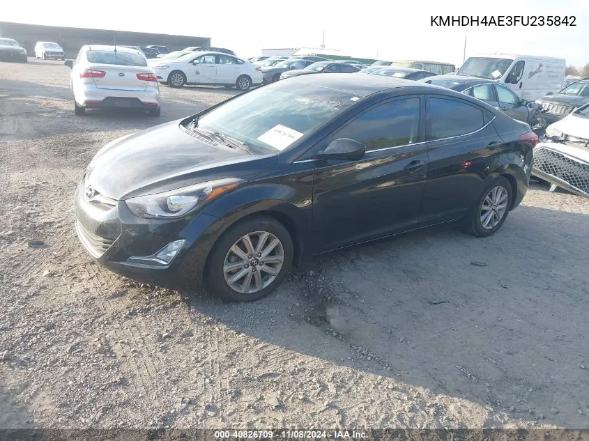 2015 Hyundai Elantra Se VIN: KMHDH4AE3FU235842 Lot: 40826709