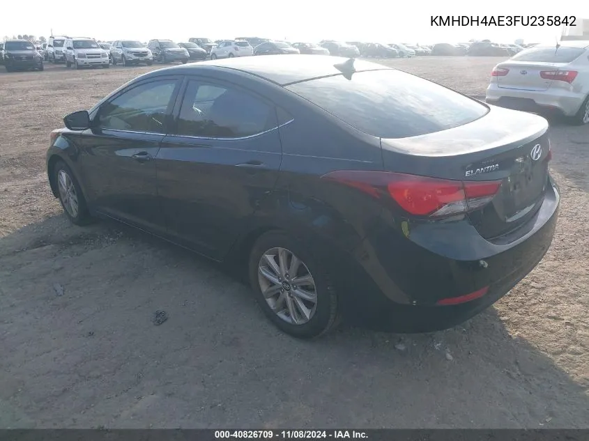 2015 Hyundai Elantra Se VIN: KMHDH4AE3FU235842 Lot: 40826709