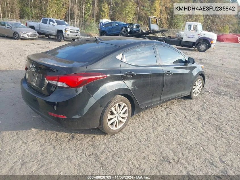 2015 Hyundai Elantra Se VIN: KMHDH4AE3FU235842 Lot: 40826709