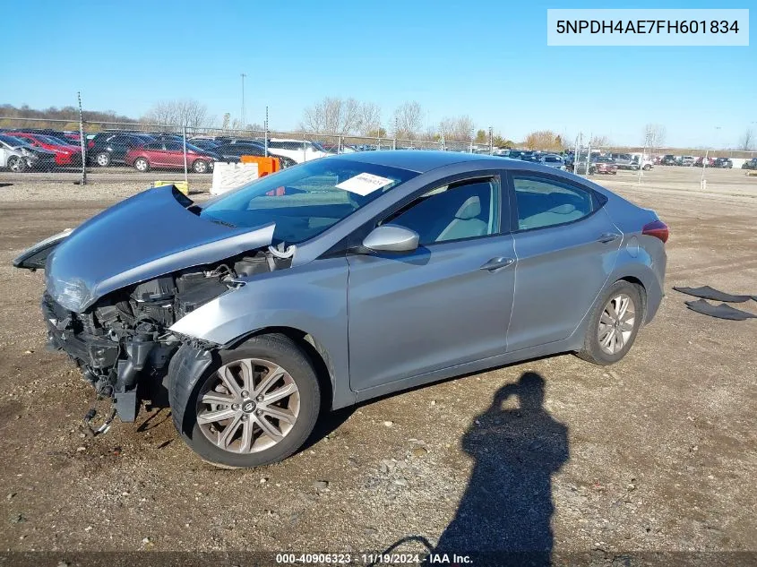 2015 Hyundai Elantra Se VIN: 5NPDH4AE7FH601834 Lot: 40906323