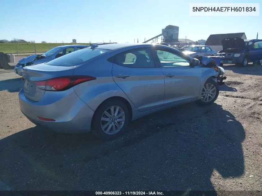 2015 Hyundai Elantra Se VIN: 5NPDH4AE7FH601834 Lot: 40906323