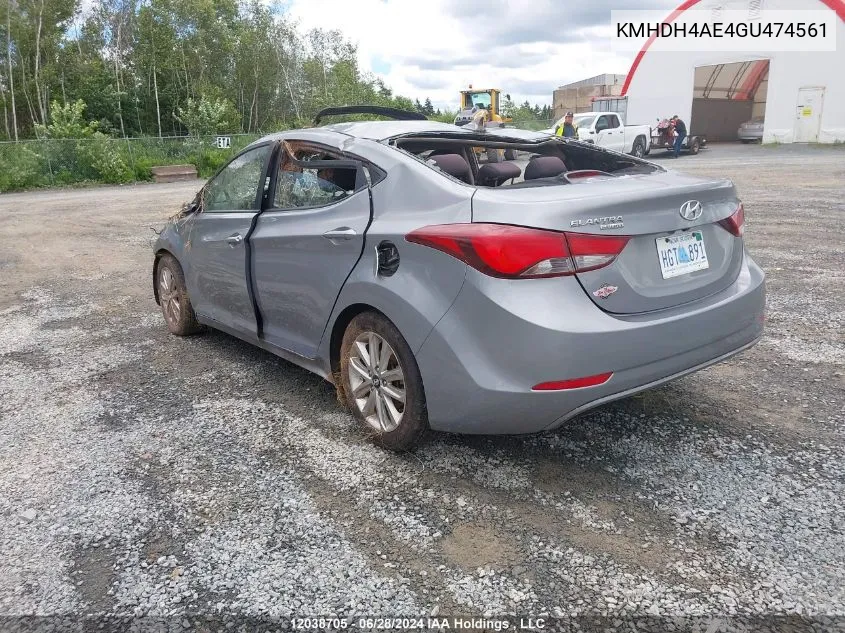 2016 Hyundai Elantra Sport Appearance VIN: KMHDH4AE4GU474561 Lot: 12038705