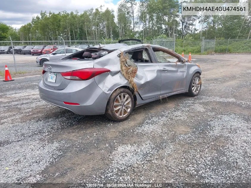 KMHDH4AE4GU474561 2016 Hyundai Elantra Sport Appearance