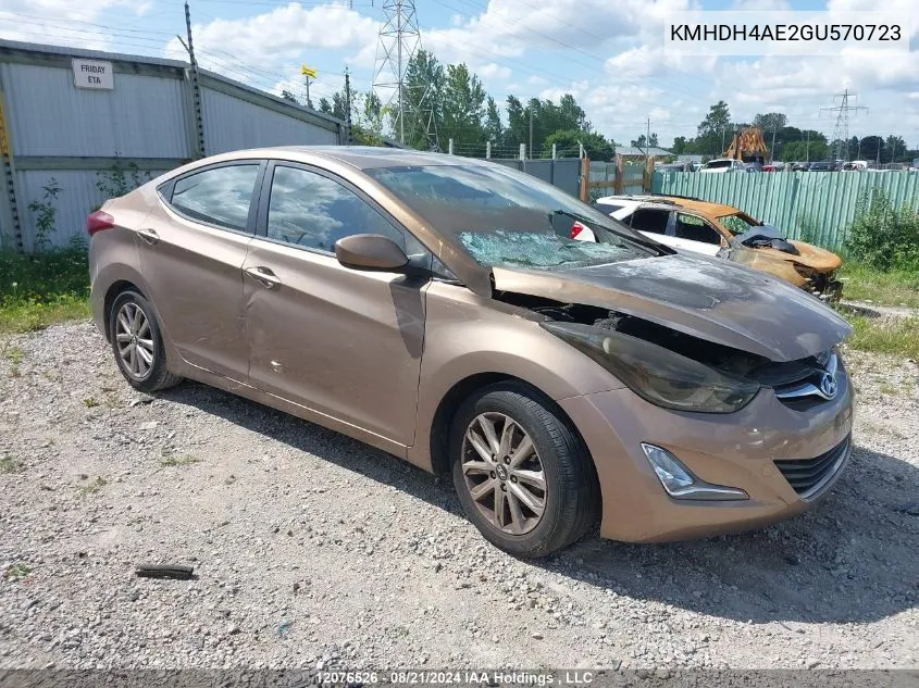 KMHDH4AE2GU570723 2016 Hyundai Elantra Se/Sport/Limited