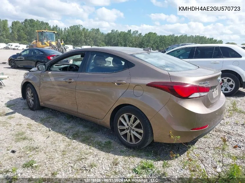 KMHDH4AE2GU570723 2016 Hyundai Elantra Se/Sport/Limited