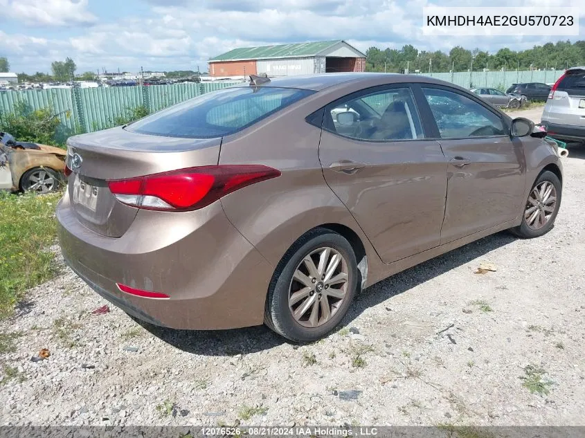 KMHDH4AE2GU570723 2016 Hyundai Elantra Se/Sport/Limited