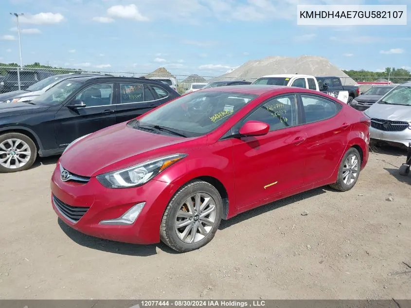 2016 Hyundai Elantra Sport Appearance VIN: KMHDH4AE7GU582107 Lot: 12077444