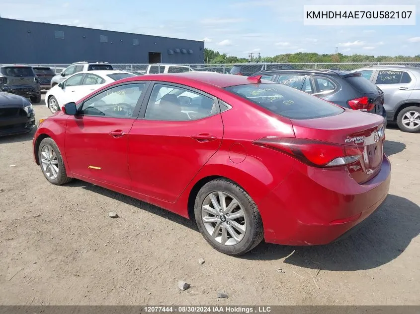 2016 Hyundai Elantra Sport Appearance VIN: KMHDH4AE7GU582107 Lot: 12077444