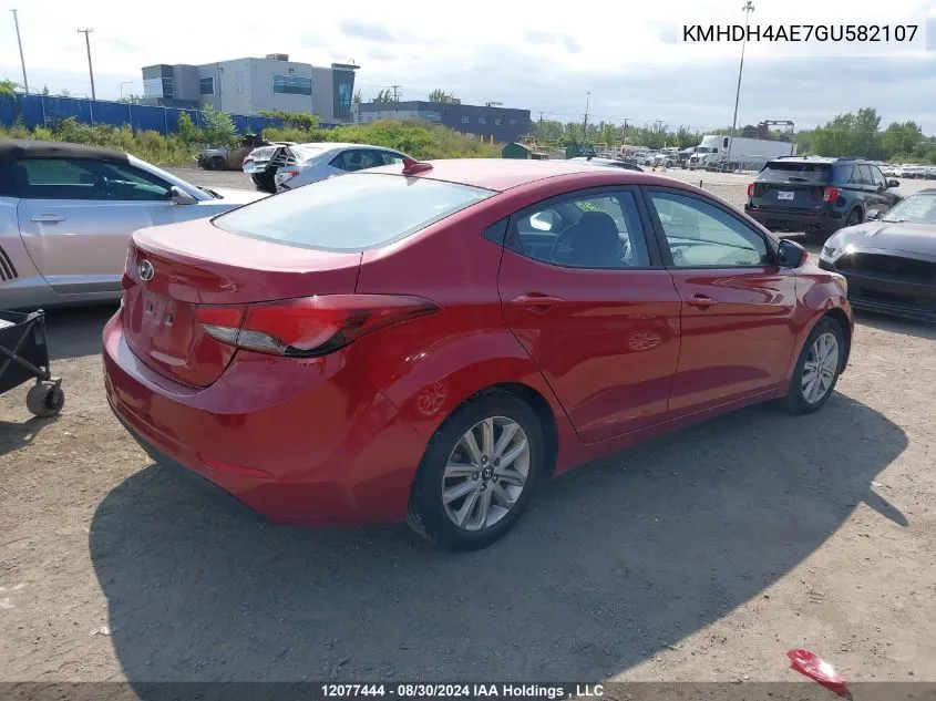 KMHDH4AE7GU582107 2016 Hyundai Elantra Sport Appearance