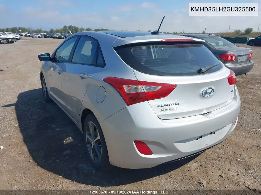 2016 Hyundai Elantra Gt VIN: KMHD35LH2GU325500 Lot: 12103670