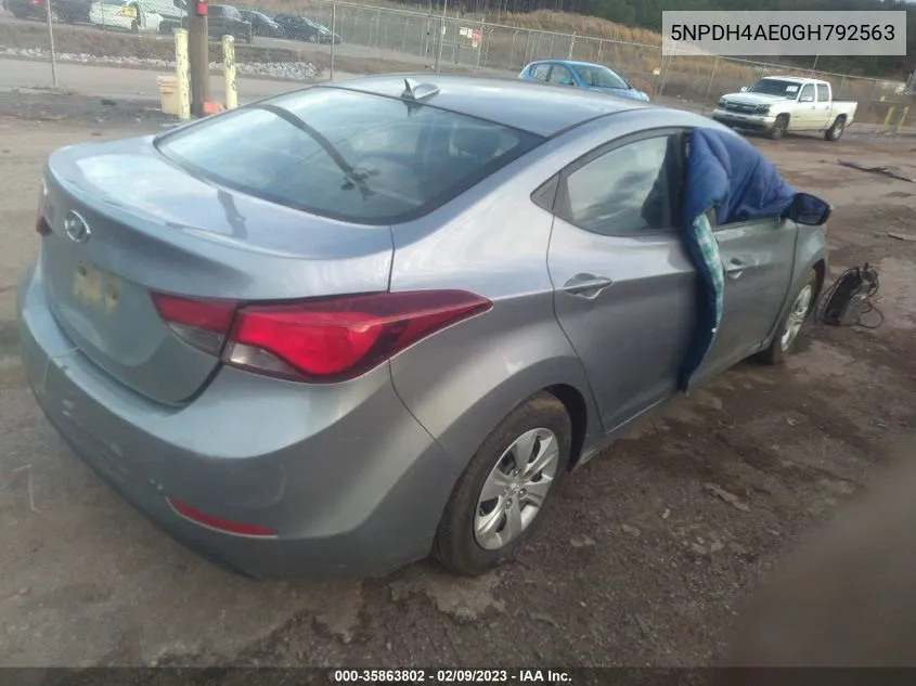 5NPDH4AE0GH792563 2016 Hyundai Elantra Se