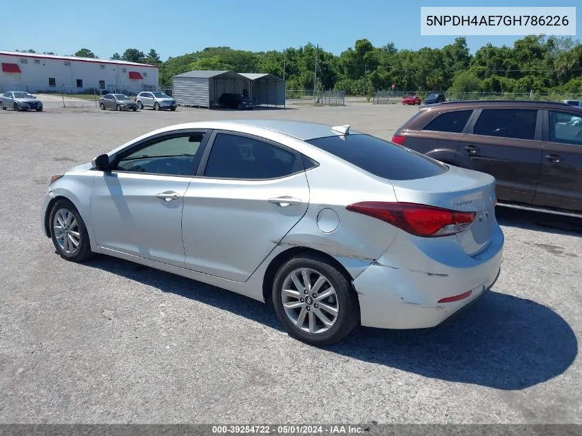 2016 Hyundai Elantra Se VIN: 5NPDH4AE7GH786226 Lot: 39254722