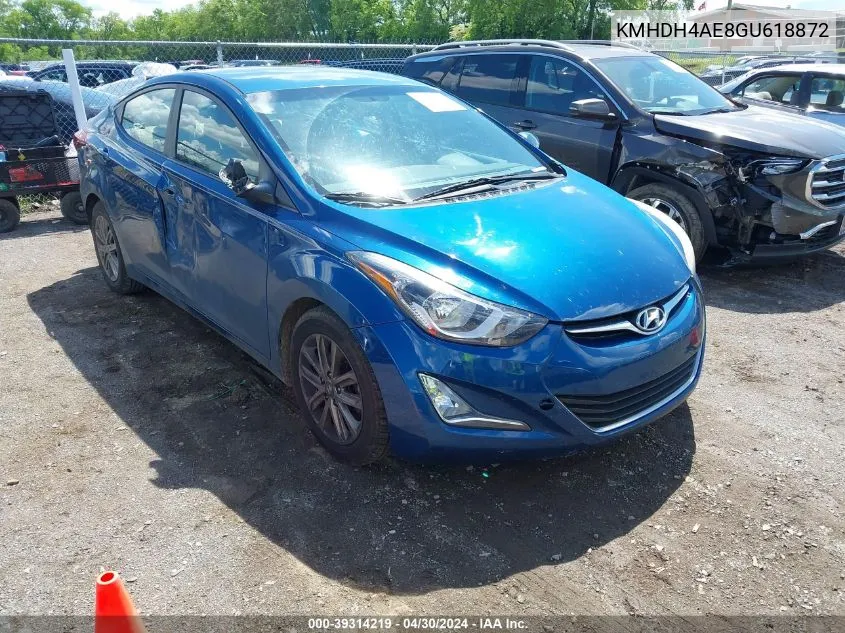 KMHDH4AE8GU618872 2016 Hyundai Elantra Se