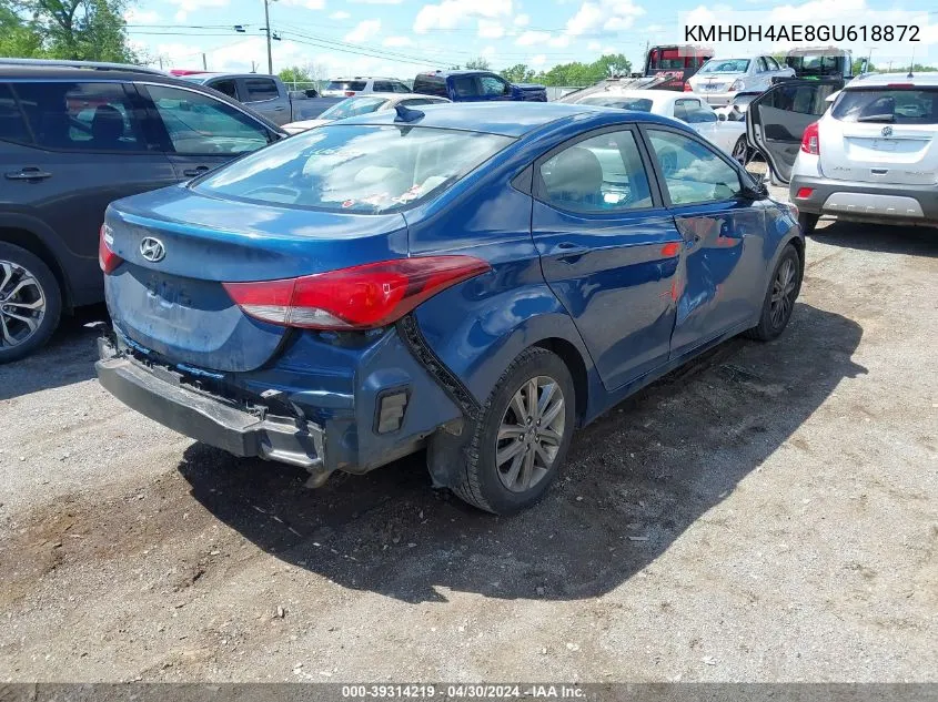 KMHDH4AE8GU618872 2016 Hyundai Elantra Se