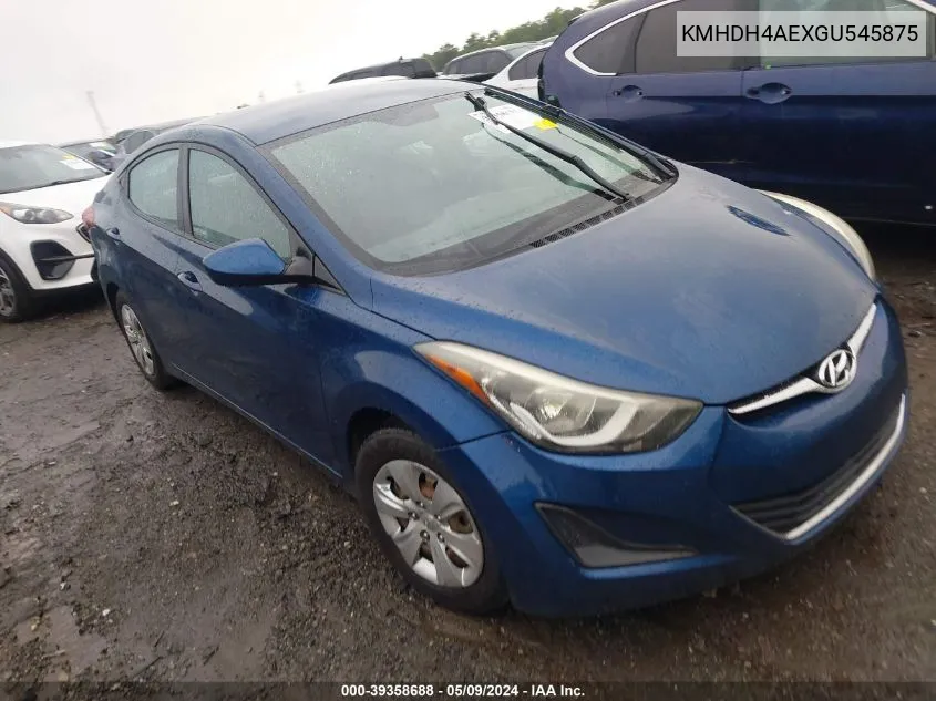 KMHDH4AEXGU545875 2016 Hyundai Elantra Se