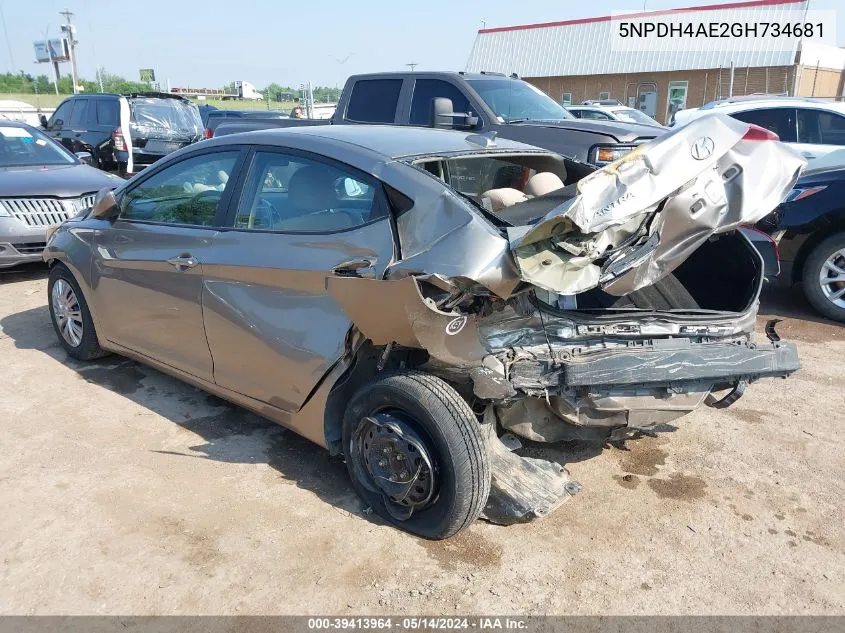 5NPDH4AE2GH734681 2016 Hyundai Elantra Se