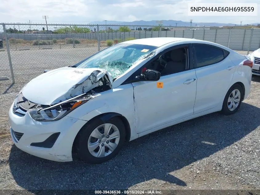 5NPDH4AE6GH695559 2016 Hyundai Elantra Se