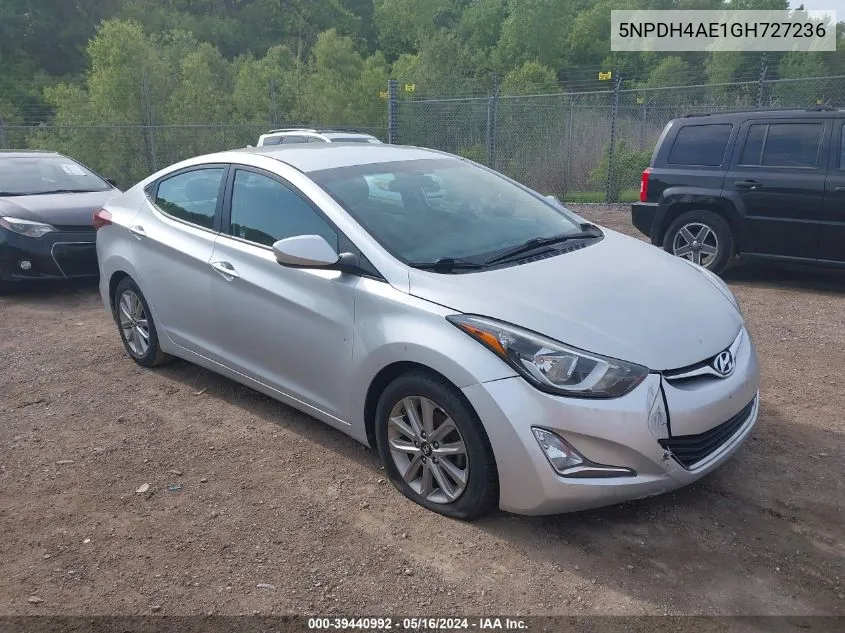 2016 Hyundai Elantra Se VIN: 5NPDH4AE1GH727236 Lot: 39440992