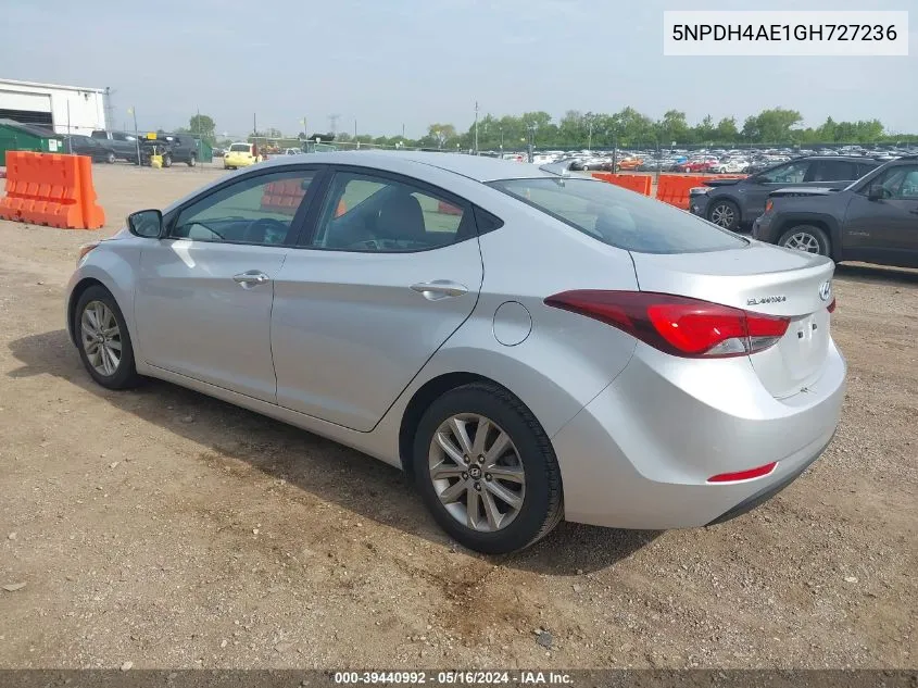 2016 Hyundai Elantra Se VIN: 5NPDH4AE1GH727236 Lot: 39440992