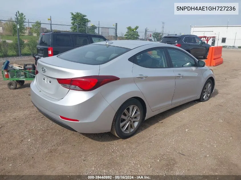 2016 Hyundai Elantra Se VIN: 5NPDH4AE1GH727236 Lot: 39440992