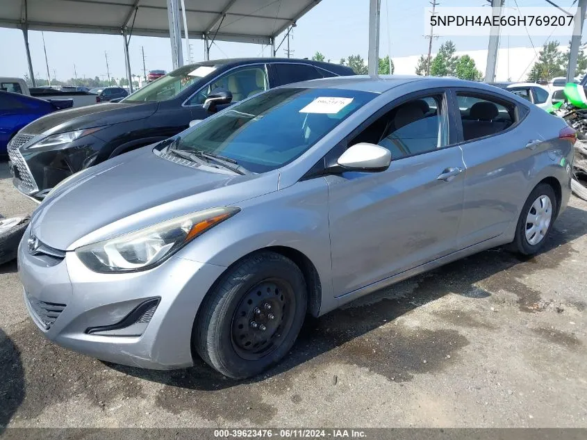 2016 Hyundai Elantra Se VIN: 5NPDH4AE6GH769207 Lot: 39623476