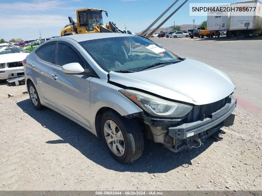 2016 Hyundai Elantra Se VIN: 5NPDH4AE2GH785677 Lot: 39692444