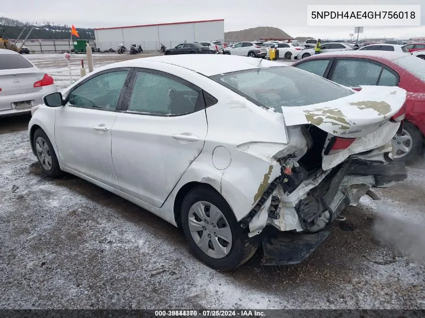 5NPDH4AE4GH756018 2016 Hyundai Elantra Se