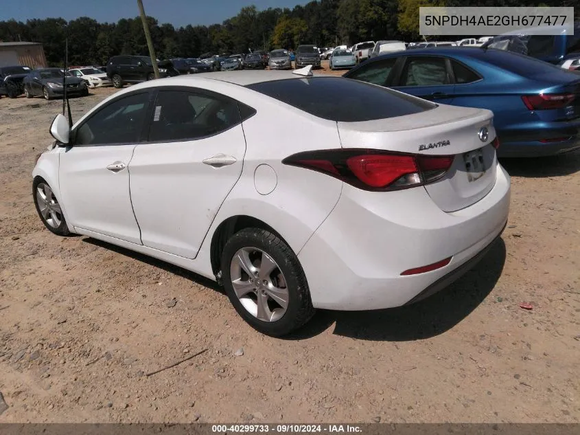 2016 Hyundai Elantra Se/Sport/Limited VIN: 5NPDH4AE2GH677477 Lot: 40299733