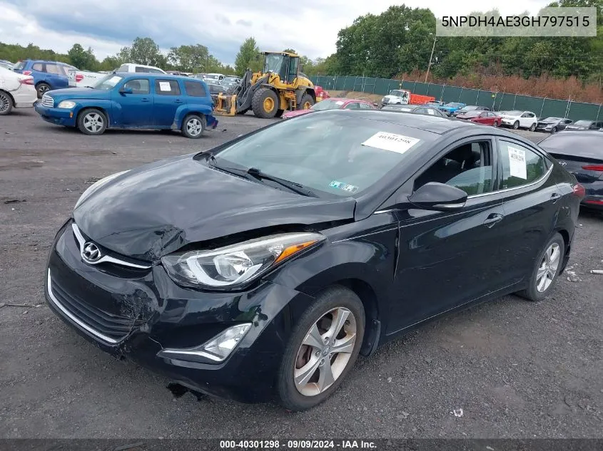 2016 Hyundai Elantra Value Edition VIN: 5NPDH4AE3GH797515 Lot: 40301298