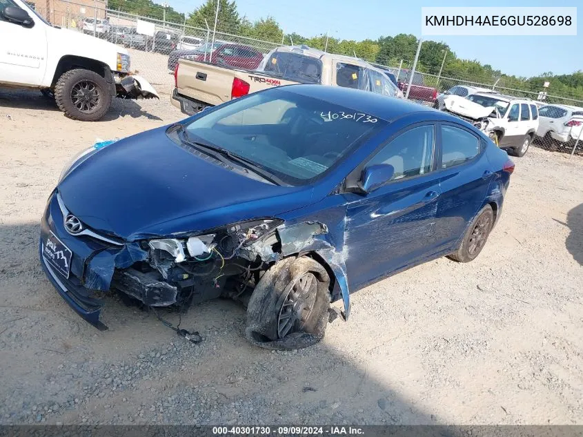 KMHDH4AE6GU528698 2016 Hyundai Elantra Se