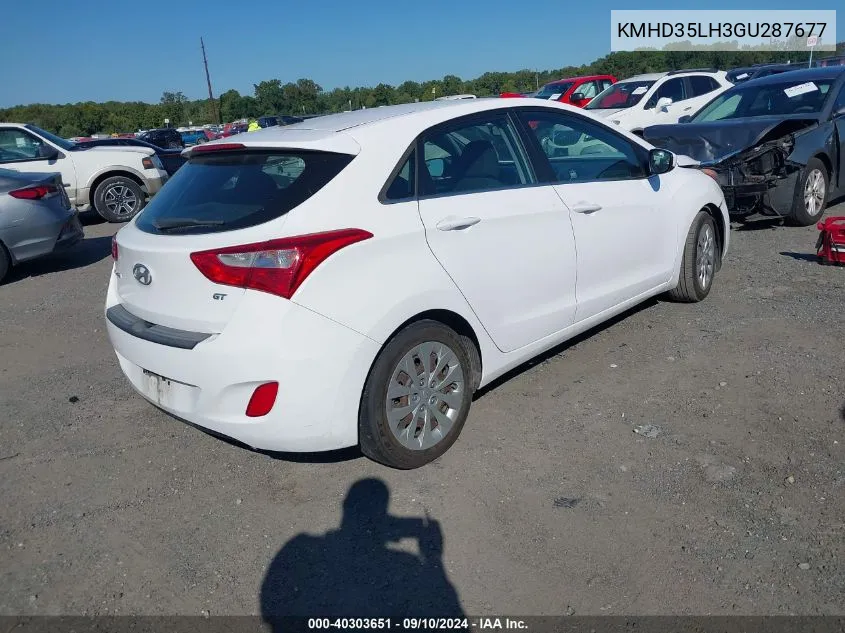 2016 Hyundai Elantra Gt VIN: KMHD35LH3GU287677 Lot: 40303651