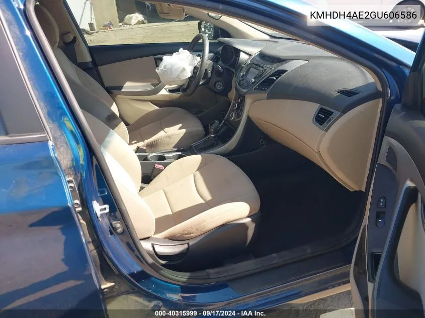 KMHDH4AE2GU606586 2016 Hyundai Elantra Se