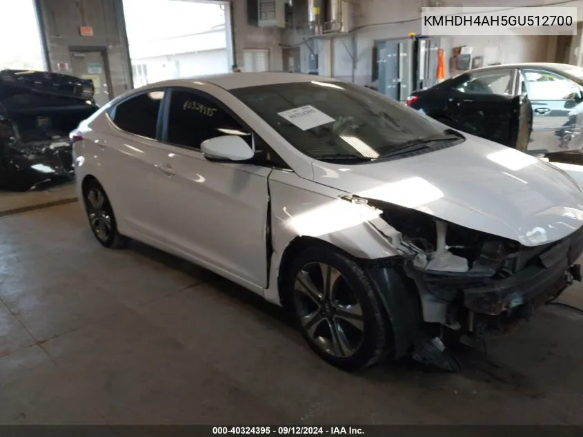 KMHDH4AH5GU512700 2016 Hyundai Elantra Se/Sport/Limited