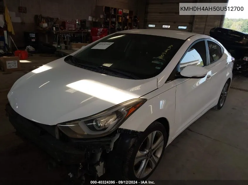 KMHDH4AH5GU512700 2016 Hyundai Elantra Se/Sport/Limited