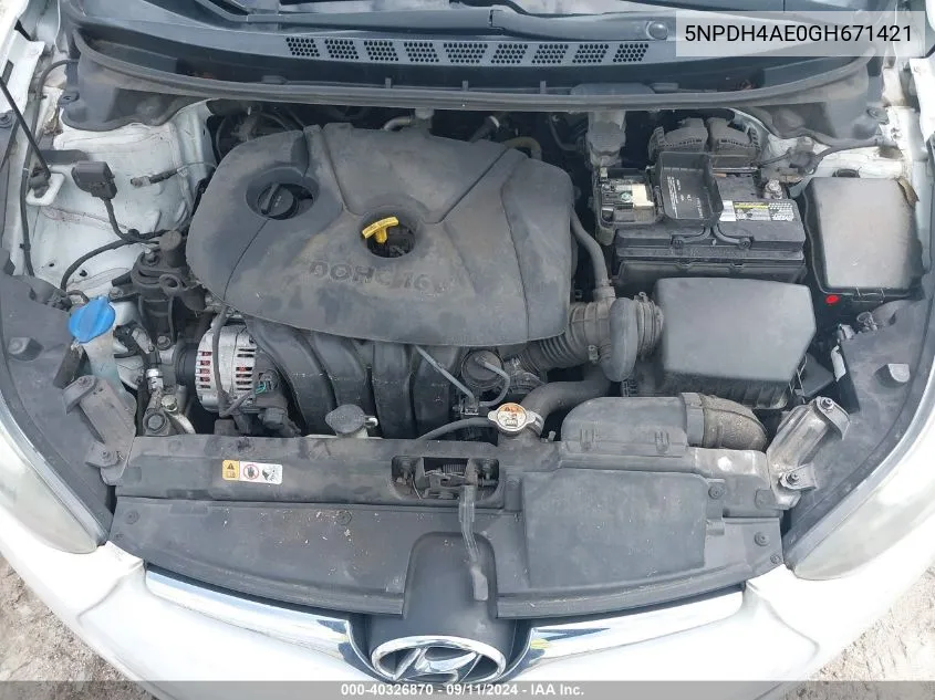 5NPDH4AE0GH671421 2016 Hyundai Elantra Se